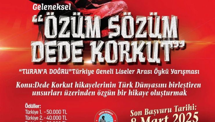 Türkiye geneli liseler arası "Özüm Sözüm Dede Korkut" öykü yarışması başlıyor