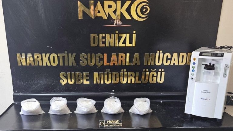 Denizli’de solunum cihazına gizlenen uyuşturucu ile yakalandı