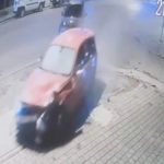 Düzce’de otomobil park halindeki araca çarptı: 4 kişi yara almadan kurtuldu