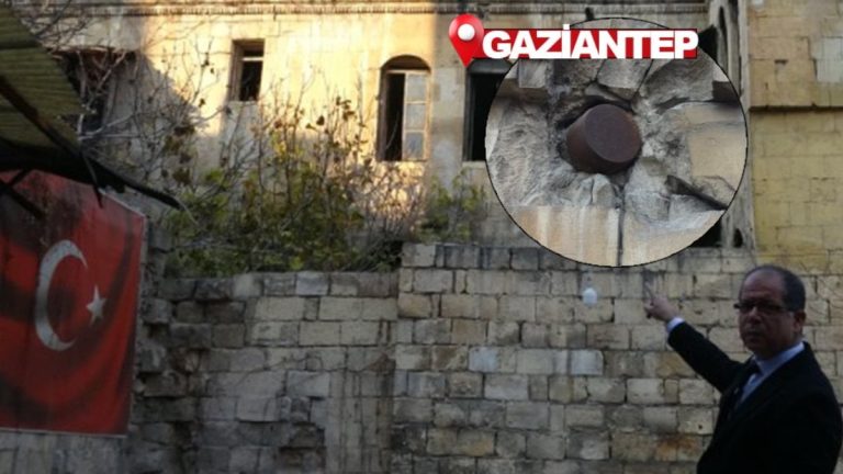 Gaziantep’te Fransız zulmünün 104 yıllık izi: Top mermisi saplandığı yerde duruyor