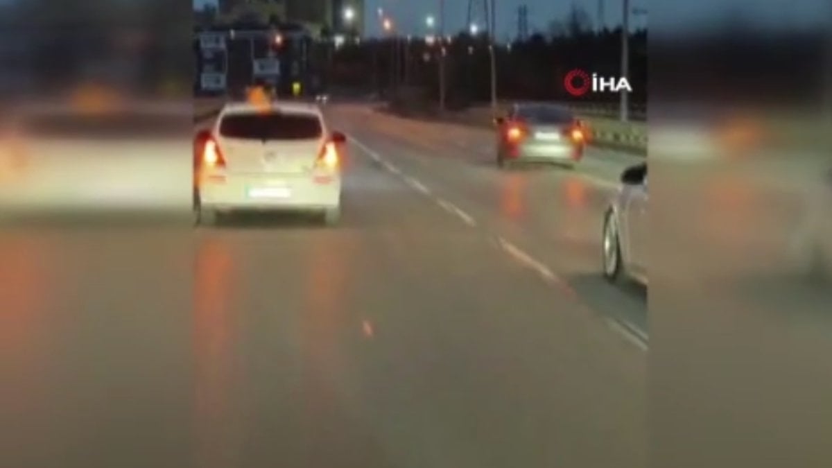 İstanbul’da konvoydan havaya ateş açtı