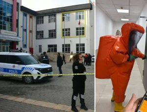 Ortaokulda gizemli koku! Özel kıyafetlerle denetlendi, kaynağı belirlenemedi