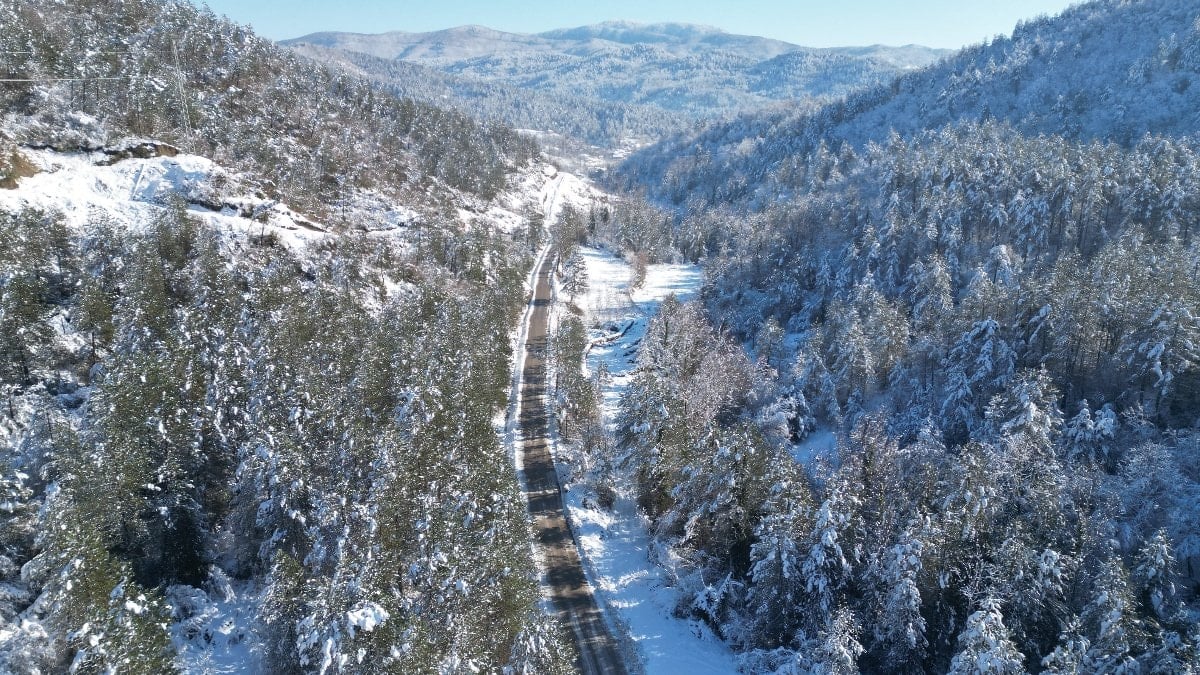 Bartın Küre Dağları Milli Parkı’ndan kar manzarası