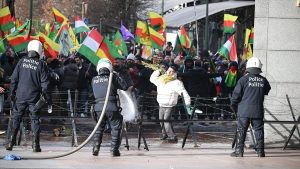 Brüksel’de YPG/SDG yandaşlarına sert müdahale