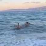 Bursa’da dondurucu soğukta deniz keyfi