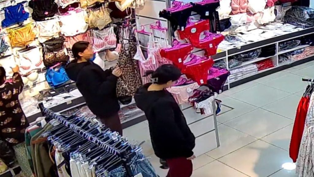 Edirne’de gülerek girdikleri dükkandan iç çamaşırı çaldılar