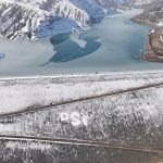 Erzincan Göyne Baraj gölünün yüzeyi buz tuttu