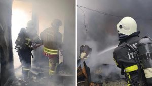 Hatay’da alevlere teslim olan konteyner kullanılamaz hale geldi