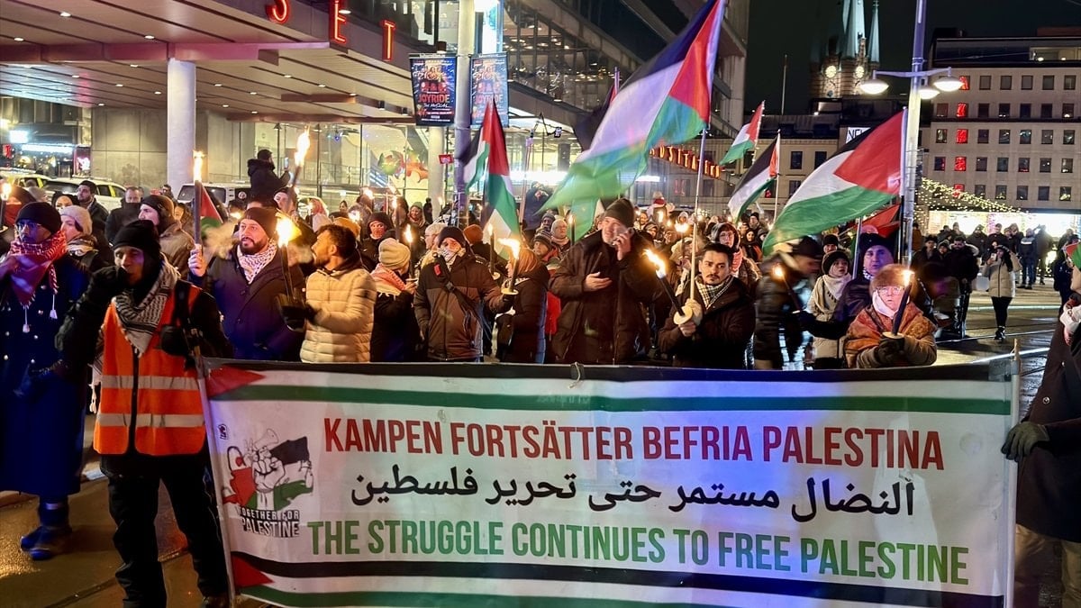 İsveç’te Filistin’e destek yürüyüşü