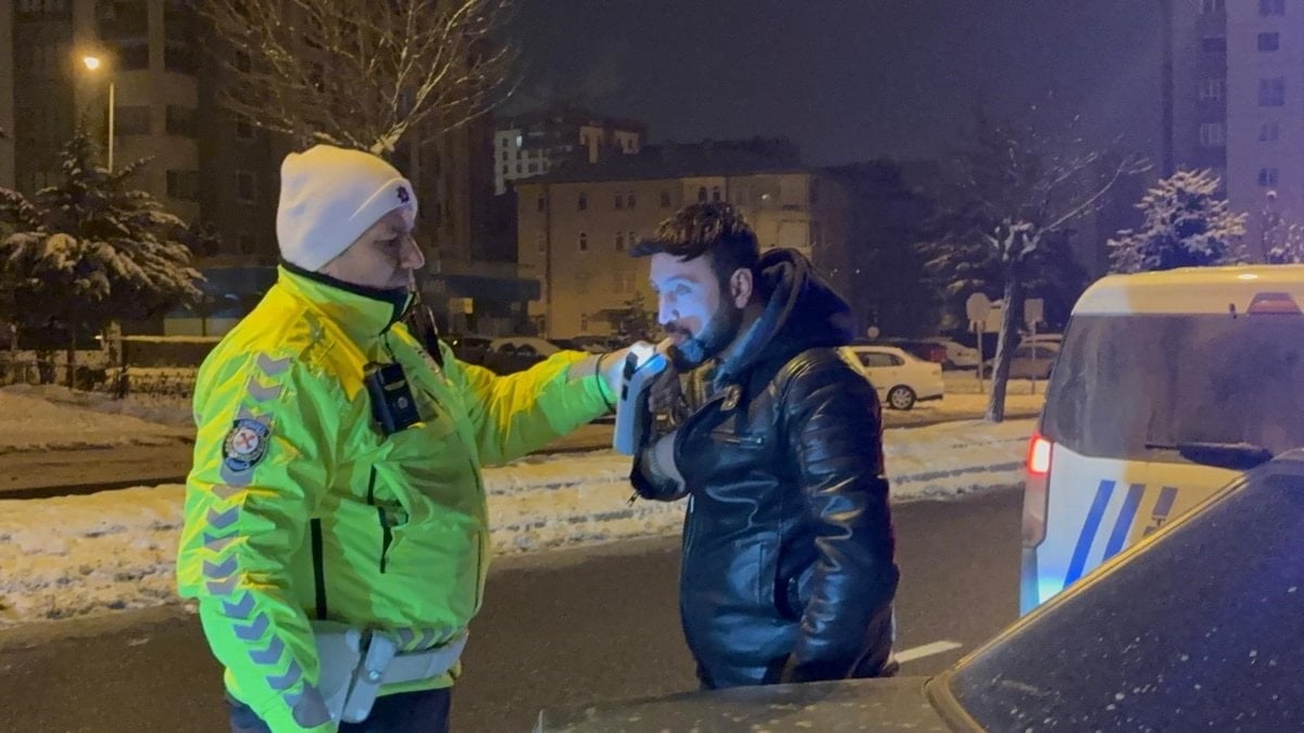 Kayseri’de polisin alkollü sürücü ile imtihanı
