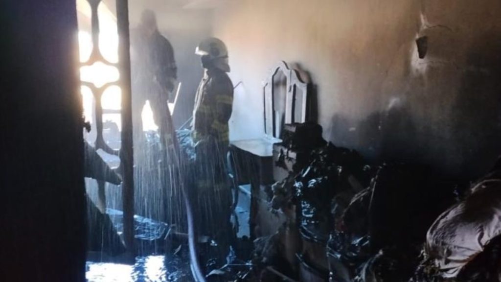 Mardin’de korkutan yangın: Anne ve çocukları kurtarıldı