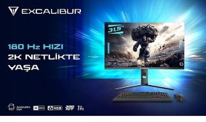 Üstün Çözünürlük, Sınırları Zorlayan Hız: Excalibur 31.5″ 2K 180Hz Curved Monitör