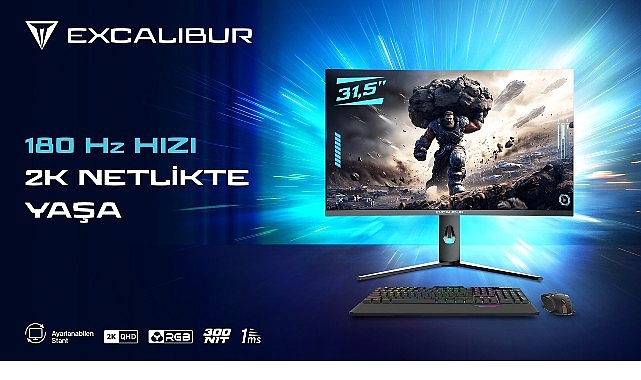 Üstün Çözünürlük, Sınırları Zorlayan Hız: Excalibur 31.5″ 2K 180Hz Curved Monitör