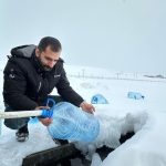 Erzurum’da su hatları dondu