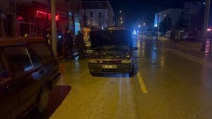 Eskişehir’de motoru alev alan araç kullanılamaz hale geldi