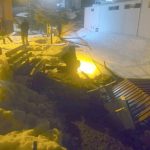 Hakkari’de yoğun yağış, istinat duvarını çökertti