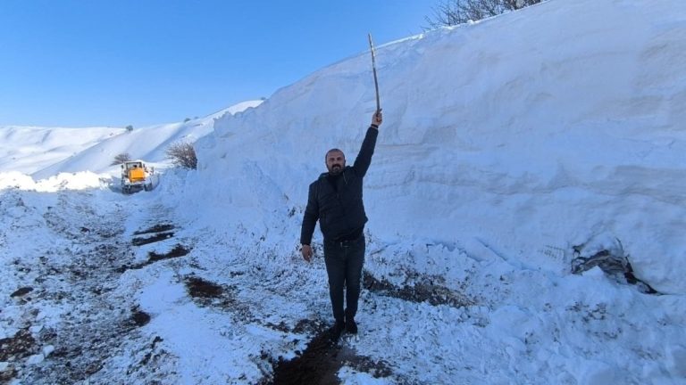 Muş’ta karla kalp mezarada mahsur kaldı