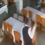 Antalya’da panik anları: Dalgalar balık lokantasına bastı