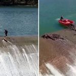 Antalya’daki Alakır Barajı’nda tehlikeli temizlik kamerada