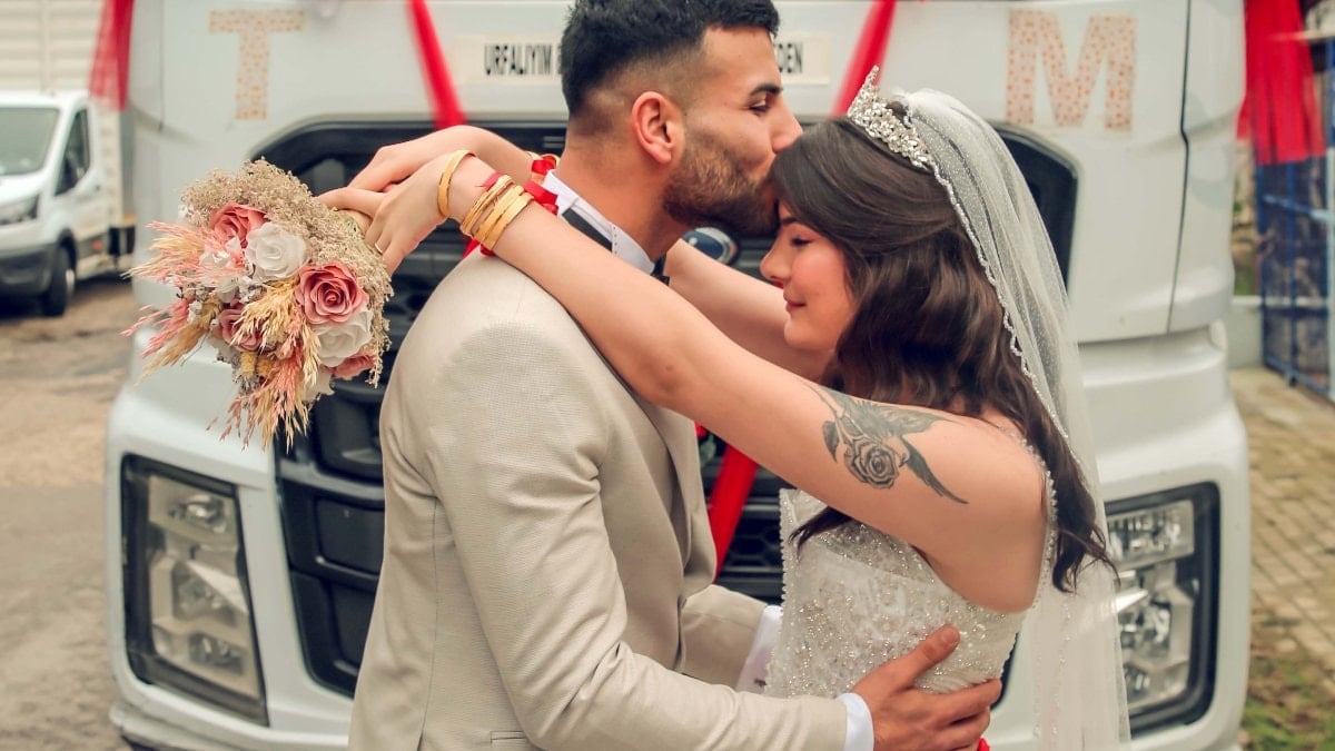 Edirne’de tır, gelin arabası oldu