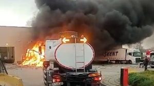 Edirne’de sınır kapısında patlama kamerada